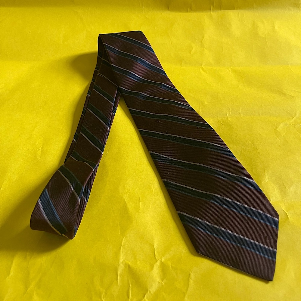 Vintage Burgundy and Blue Stripe Tie
